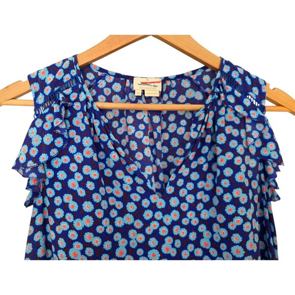 Women's - Kate Spade Tangier Floral Ruffle Silk Blouse, Size XS - Picture 3 of 7